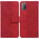 For OPPO A52 / A92 / A72 Geometric Embossed Leather Phone Case(Red) - 1