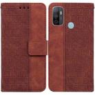 For OPPO A53 / A33 Geometric Embossed Leather Phone Case(Brown) - 1