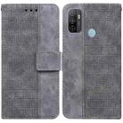 For OPPO A53 / A33 Geometric Embossed Leather Phone Case(Grey) - 1