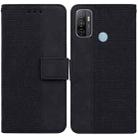For OPPO A53 / A33 Geometric Embossed Leather Phone Case(Black) - 1