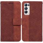 For OPPO Find X3 Neo / Reno5 Pro+ 5G Geometric Embossed Leather Phone Case(Brown) - 1