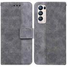 For OPPO Find X3 Neo / Reno5 Pro+ 5G Geometric Embossed Leather Phone Case(Grey) - 1