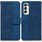 For OPPO Find X3 Neo / Reno5 Pro+ 5G Geometric Embossed Leather Phone Case(Blue) - 1