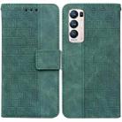 For OPPO Find X3 Neo / Reno5 Pro+ 5G Geometric Embossed Leather Phone Case(Green) - 1