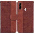 For OPPO A8 / A31 2020 Geometric Embossed Leather Phone Case(Brown) - 1