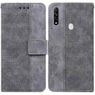 For OPPO A8 / A31 2020 Geometric Embossed Leather Phone Case(Grey) - 1