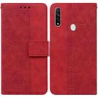 For OPPO A8 / A31 2020 Geometric Embossed Leather Phone Case(Red) - 1