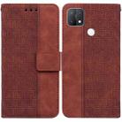 For OPPO A15 / A15s Geometric Embossed Leather Phone Case(Brown) - 1