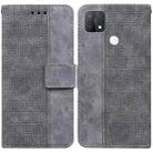 For OPPO A15 / A15s Geometric Embossed Leather Phone Case(Grey) - 1