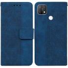 For OPPO A15 / A15s Geometric Embossed Leather Phone Case(Blue) - 1