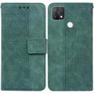 For OPPO A15 / A15s Geometric Embossed Leather Phone Case(Green) - 1