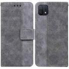 For OPPO A16K Geometric Embossed Leather Phone Case(Grey) - 1