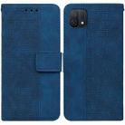 For OPPO A16K Geometric Embossed Leather Phone Case(Blue) - 1