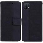 For OPPO A16K Geometric Embossed Leather Phone Case(Black) - 1