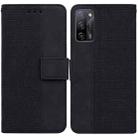 For OPPO A55 5G / A53s 5G Geometric Embossed Leather Phone Case(Black) - 1