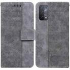 For OPPO A74 5G / A93 5G / A54 5G Geometric Embossed Leather Phone Case(Grey) - 1