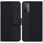 For OPPO A74 5G / A93 5G / A54 5G Geometric Embossed Leather Phone Case(Black) - 1