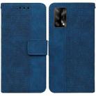 For OPPO A74 4G / F19 4G Geometric Embossed Leather Phone Case(Blue) - 1