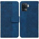 For OPPO A94 4G / F19 Pro / Reno5 F Geometric Embossed Leather Phone Case(Blue) - 1