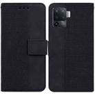 For OPPO A94 4G / F19 Pro / Reno5 F Geometric Embossed Leather Phone Case(Black) - 1