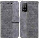 For OPPO A94 5G / F19 Pro+ 5G / Reno5 Z Geometric Embossed Leather Phone Case(Grey) - 1