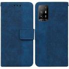 For OPPO A94 5G / F19 Pro+ 5G / Reno5 Z Geometric Embossed Leather Phone Case(Blue) - 1