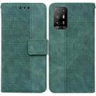 For OPPO A94 5G / F19 Pro+ 5G / Reno5 Z Geometric Embossed Leather Phone Case(Green) - 1