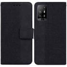 For OPPO A94 5G / F19 Pro+ 5G / Reno5 Z Geometric Embossed Leather Phone Case(Black) - 1