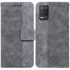 For OPPO Realme 8 5G / Realme V13 5G Geometric Embossed Leather Phone Case(Grey) - 1