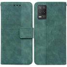 For OPPO Realme 8 5G / Realme V13 5G Geometric Embossed Leather Phone Case(Green) - 1
