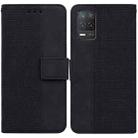 For OPPO Realme 8 5G / Realme V13 5G Geometric Embossed Leather Phone Case(Black) - 1