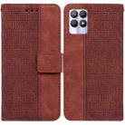 For OPPO Realme 8i Geometric Embossed Leather Phone Case(Brown) - 1