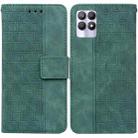 For OPPO Realme 8i Geometric Embossed Leather Phone Case(Green) - 1