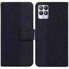 For OPPO Realme 8i Geometric Embossed Leather Phone Case(Black) - 1