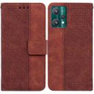 For OPPO Realme 9 Pro Geometric Embossed Leather Phone Case(Brown) - 1