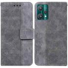 For OPPO Realme 9 Pro Geometric Embossed Leather Phone Case(Grey) - 1