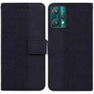For OPPO Realme 9 Pro Geometric Embossed Leather Phone Case(Black) - 1