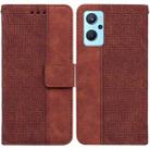 For OPPO Realme 9i / A76 4G / A36 Geometric Embossed Leather Phone Case(Brown) - 1