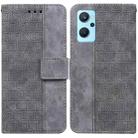 For OPPO Realme 9i / A76 4G / A36 Geometric Embossed Leather Phone Case(Grey) - 1