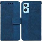 For OPPO Realme 9i / A76 4G / A36 Geometric Embossed Leather Phone Case(Blue) - 1