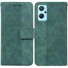 For OPPO Realme 9i / A76 4G / A36 Geometric Embossed Leather Phone Case(Green) - 1