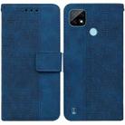 For OPPO Realme C21 Geometric Embossed Leather Phone Case(Blue) - 1