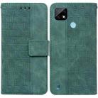 For OPPO Realme C21 Geometric Embossed Leather Phone Case(Green) - 1