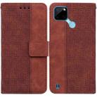 For OPPO Realme C21Y Geometric Embossed Leather Phone Case(Brown) - 1