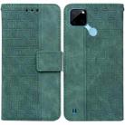 For OPPO Realme C21Y Geometric Embossed Leather Phone Case(Green) - 1