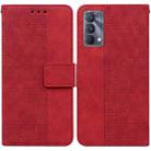 For OPPO Realme GT Master / Q3 Pro 5G Geometric Embossed Leather Phone Case(Red) - 1
