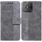 For OPPO Realme Narzo 50A Geometric Embossed Leather Phone Case(Grey) - 1
