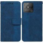 For OPPO Realme Narzo 50A Geometric Embossed Leather Phone Case(Blue) - 1