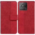 For OPPO Realme Narzo 50A Geometric Embossed Leather Phone Case(Red) - 1