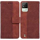 For OPPO Realme Narzo 50i Geometric Embossed Leather Phone Case(Brown) - 1